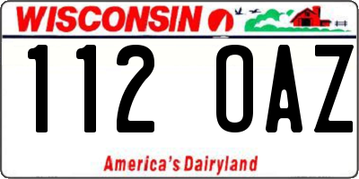 WI license plate 112OAZ