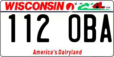 WI license plate 112OBA