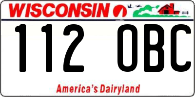 WI license plate 112OBC
