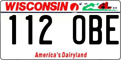 WI license plate 112OBE
