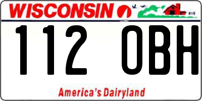 WI license plate 112OBH