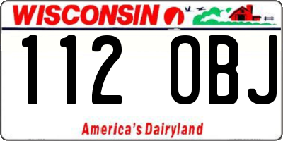 WI license plate 112OBJ