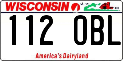 WI license plate 112OBL