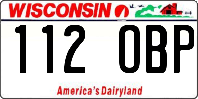WI license plate 112OBP