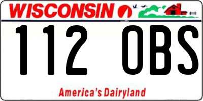 WI license plate 112OBS
