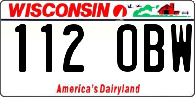 WI license plate 112OBW