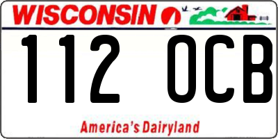 WI license plate 112OCB