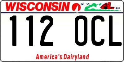 WI license plate 112OCL