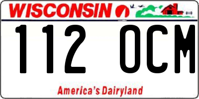 WI license plate 112OCM