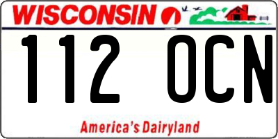 WI license plate 112OCN