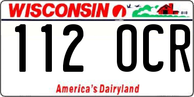 WI license plate 112OCR
