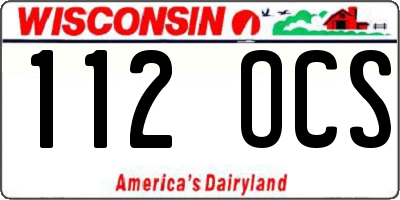 WI license plate 112OCS