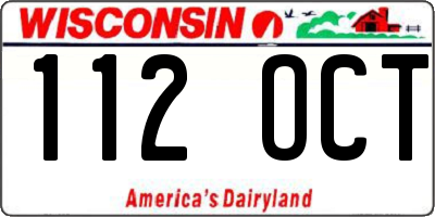 WI license plate 112OCT