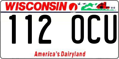 WI license plate 112OCU