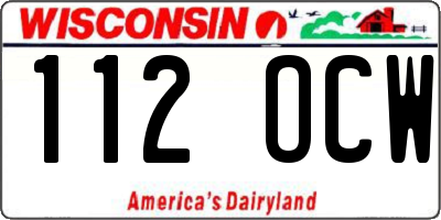 WI license plate 112OCW
