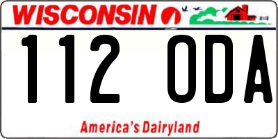 WI license plate 112ODA