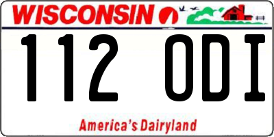 WI license plate 112ODI