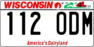 WI license plate 112ODM