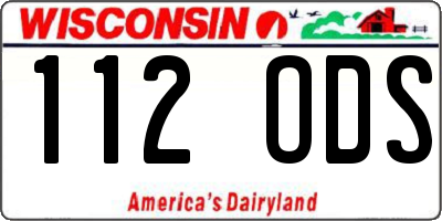 WI license plate 112ODS