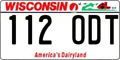 WI license plate 112ODT
