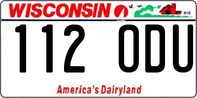 WI license plate 112ODU