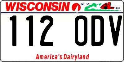 WI license plate 112ODV