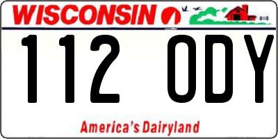 WI license plate 112ODY