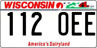 WI license plate 112OEE