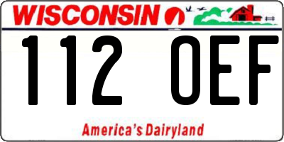 WI license plate 112OEF