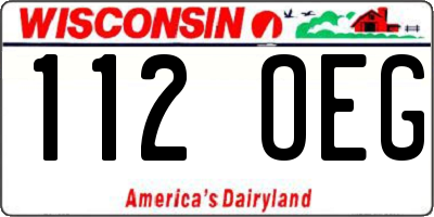 WI license plate 112OEG