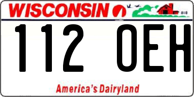 WI license plate 112OEH
