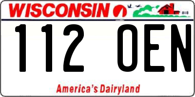 WI license plate 112OEN
