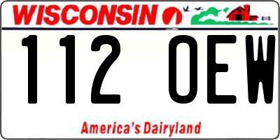WI license plate 112OEW