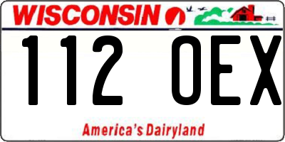 WI license plate 112OEX