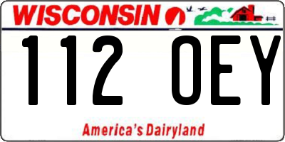 WI license plate 112OEY