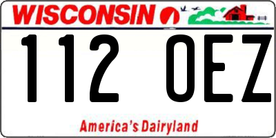 WI license plate 112OEZ