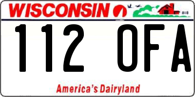 WI license plate 112OFA