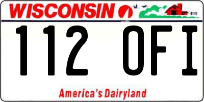 WI license plate 112OFI