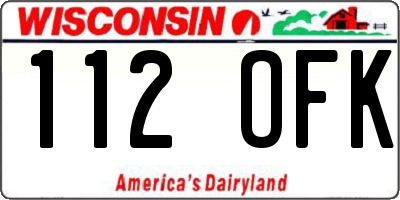 WI license plate 112OFK