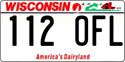 WI license plate 112OFL