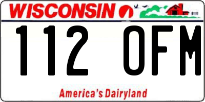 WI license plate 112OFM