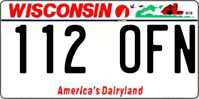 WI license plate 112OFN