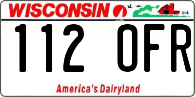 WI license plate 112OFR