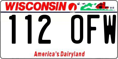 WI license plate 112OFW