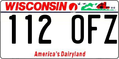 WI license plate 112OFZ