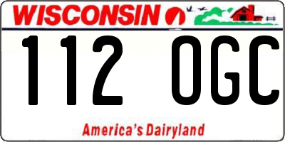 WI license plate 112OGC