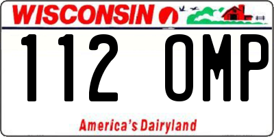 WI license plate 112OMP