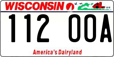 WI license plate 112OOA