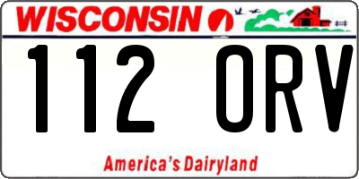 WI license plate 112ORV