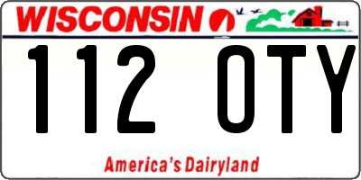 WI license plate 112OTY